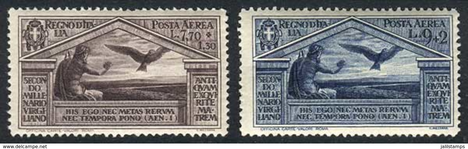 ITALY: Yv.23/24, 1930 Virgil, The Two High Values Of The Set, Mint Never Hinged, Superb, Catalog Value Euros 280. - Ohne Zuordnung