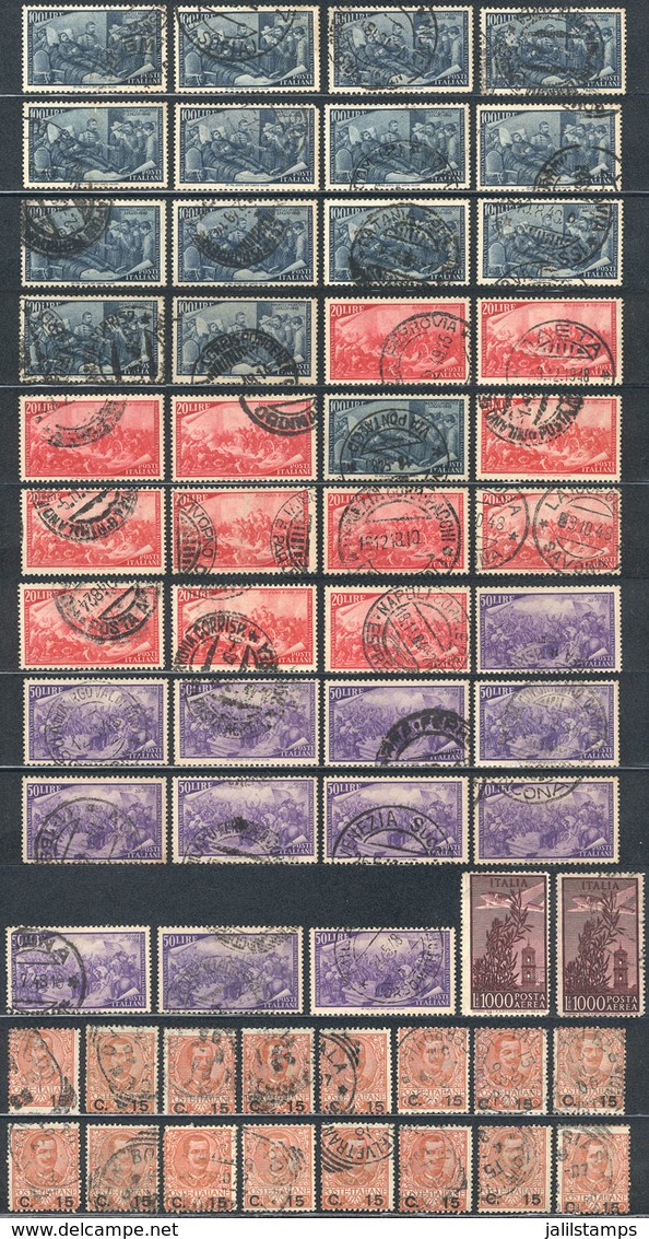 ITALY: Lot Of Used Stamps, Fine To Excellent General Quality, Yvert Catalog Value Over Euros 750, Good Opportunity! - Ohne Zuordnung