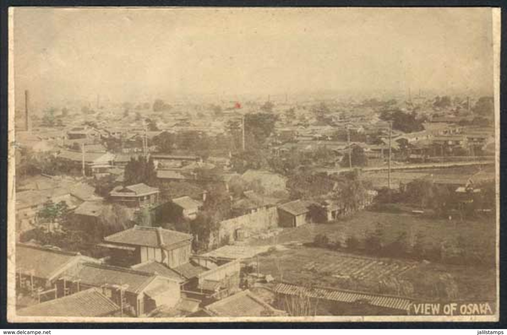 JAPAN: OSAKA: Old Photograph (circa 1905), Glued To A Postcard, VF Quality, Nice View! - Other & Unclassified