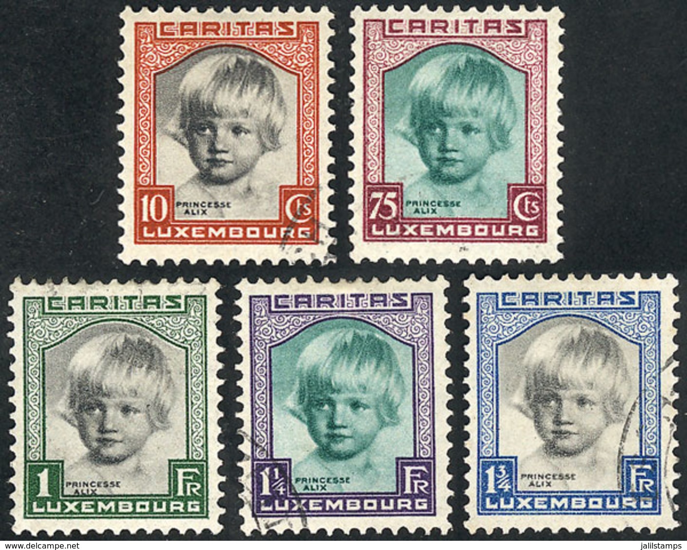 LUXEMBOURG: Sc.B45/B49, 1931 Princess Alix, Complete Set Of 5 Used Values, Excellent Quality, Catalog Value US$128+ - Other & Unclassified