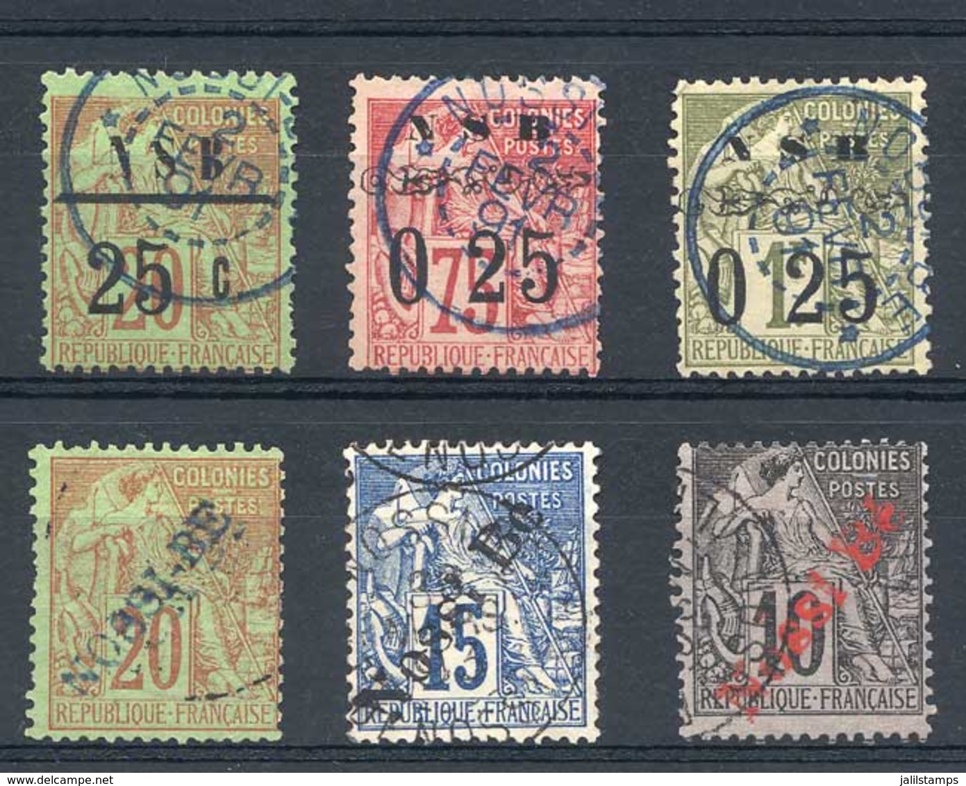 NOSSI-BÉ: Yv.10 + 14 + 15 + 23 + 24 + 25, Used, Very Fine Quality, Catalog Value Euros 975. - Gebraucht