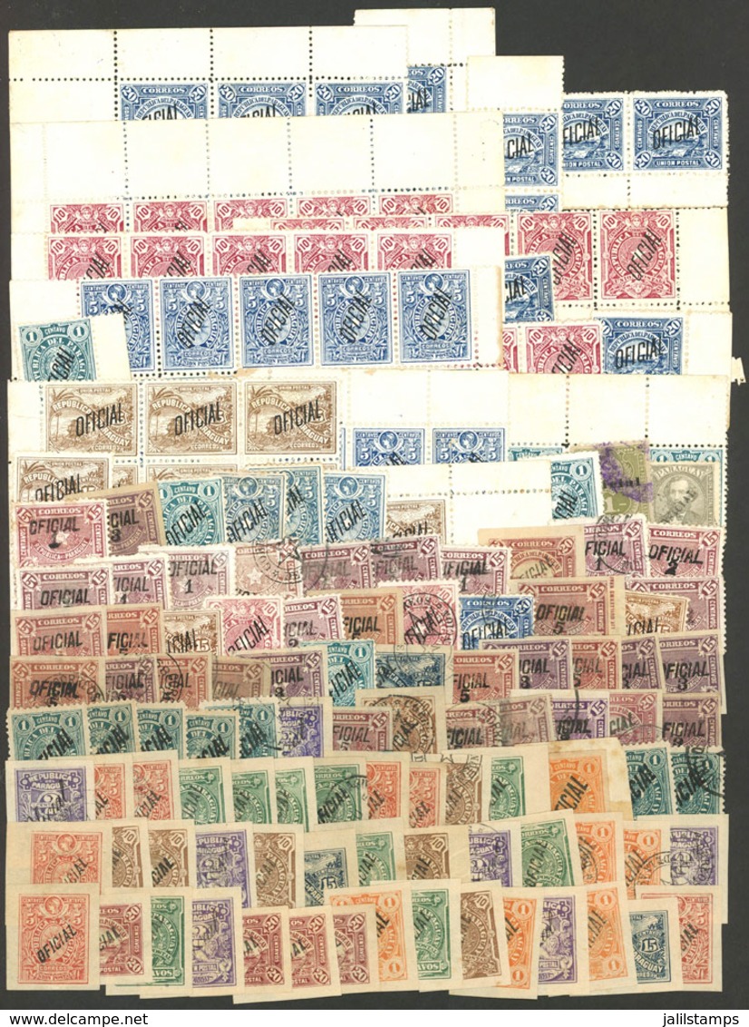 PARAGUAY: Sc.O1 Onwards, Large Number Of Used And Mint Stamps Of The First 2 Official Issues, Very Fine General Quality, - Paraguay