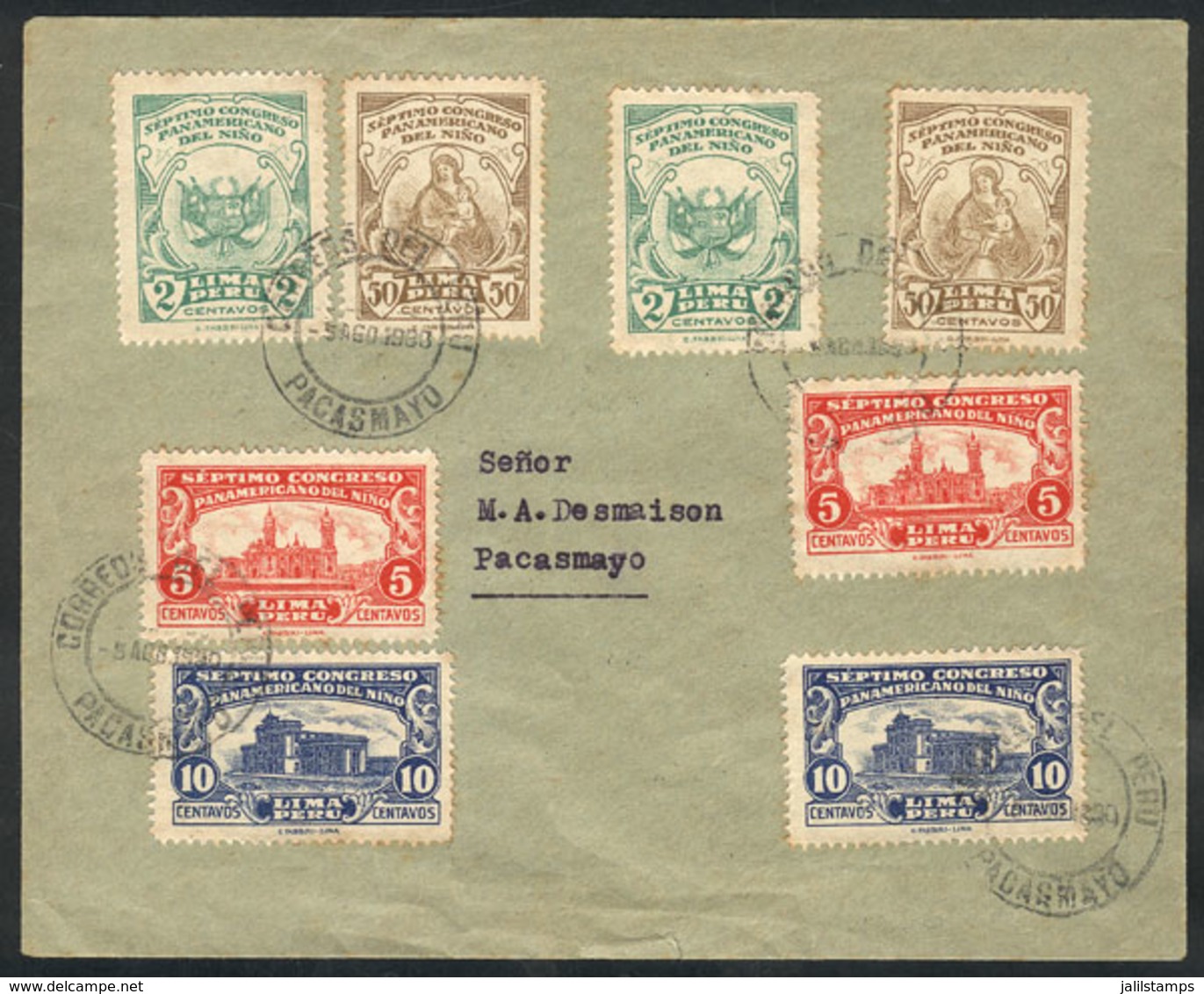 PERU: Cover Used In Pacasmayo On 5/AU/1933 With Nice Postage Of Sc.264/7 X2, VF! - Peru