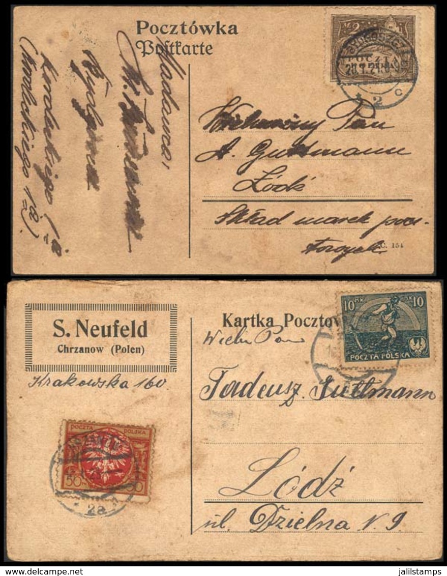POLAND: 2 Cards Posted In 1921 And 1923, Interesting! - Other & Unclassified