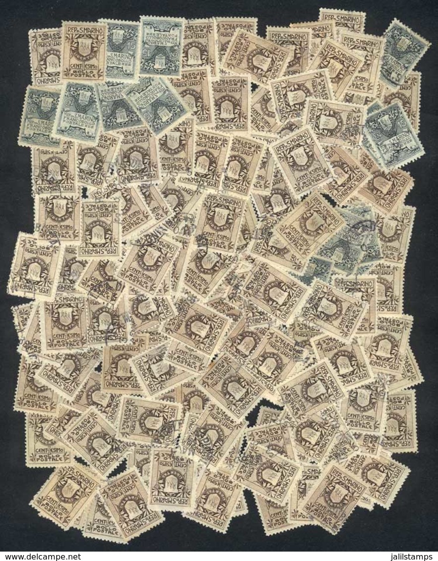 SAN MARINO: Sc.78/79, Mint And Used Stamps, Both Types, Fine To Very Fine General Quality, Catalog Value US$600+ - Other & Unclassified