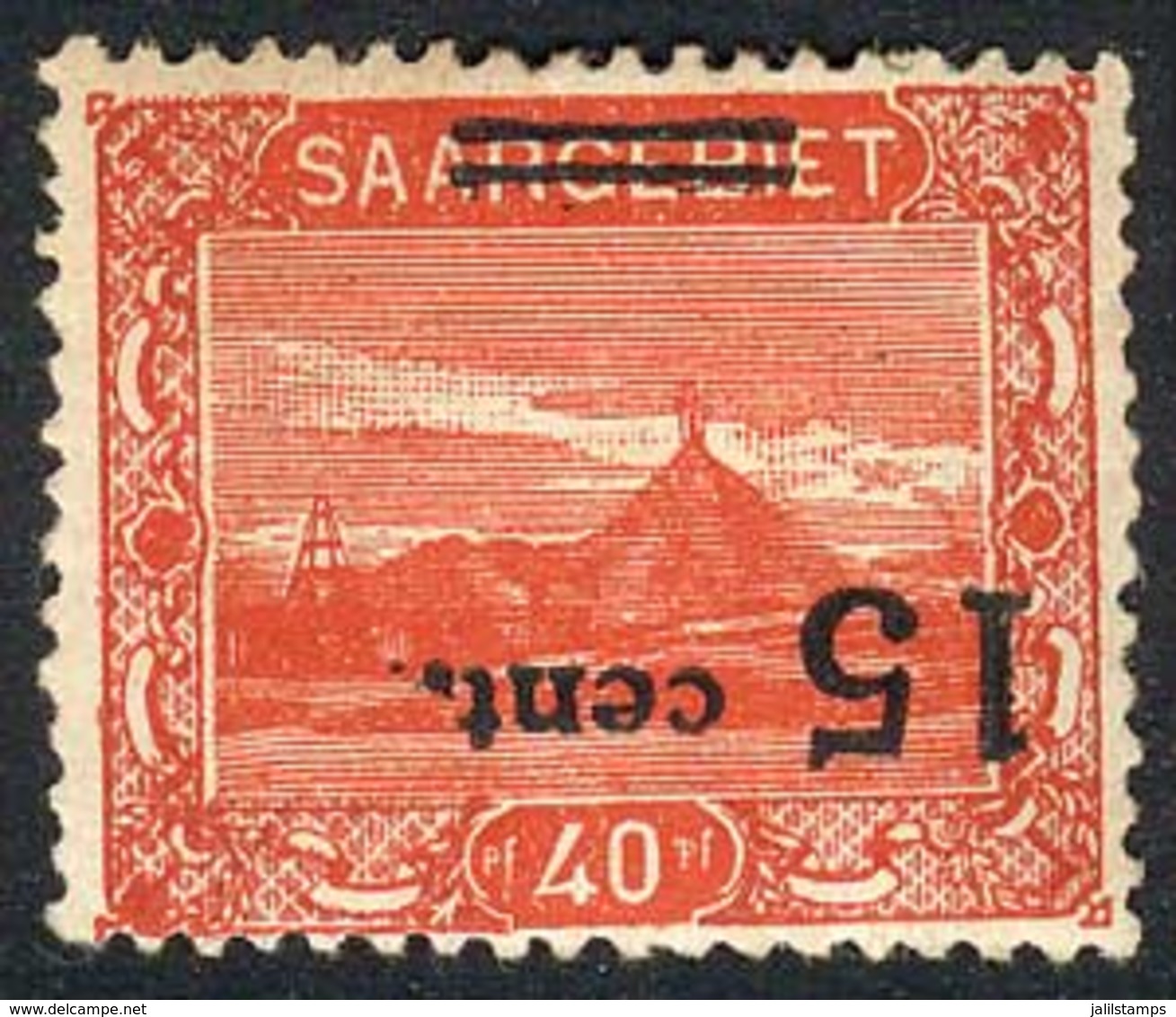 SARRE: Sc.88b, 15c. On 40c. With INVERTED SURCHARGE Variety, VF Quality, Catalog Value US$110. - Sonstige & Ohne Zuordnung