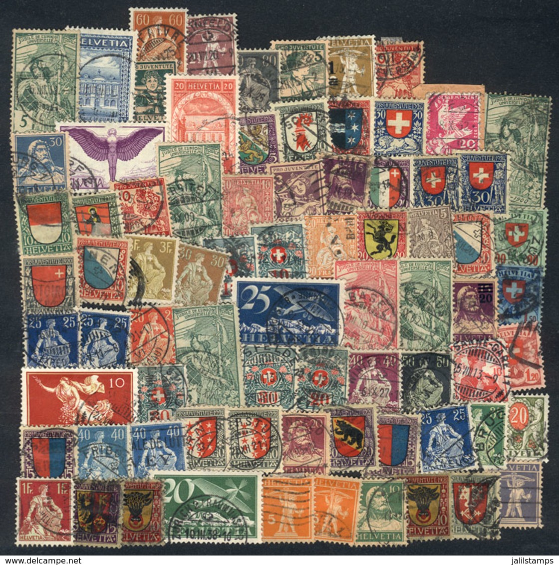 SWITZERLAND: Lot Of Old Stamps, A Careful Review Will Surely Reveal Varieties, Interesting Shades, Good Cancels Etc. Yve - Sonstige & Ohne Zuordnung