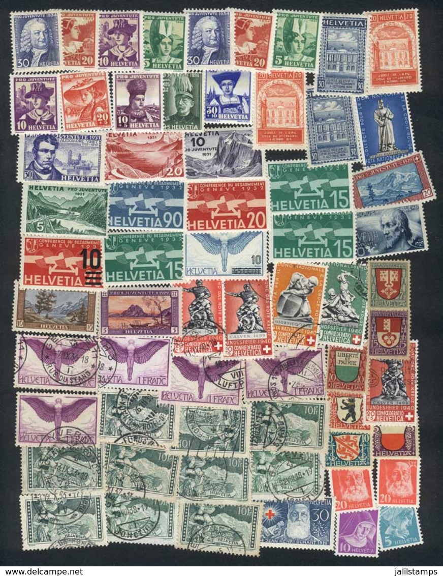 SWITZERLAND: Lot Of Used And Mint Stamps And Sets (without Gum, Hinged, Or Never Hinged), Fine General Quality (some Wit - Sonstige & Ohne Zuordnung