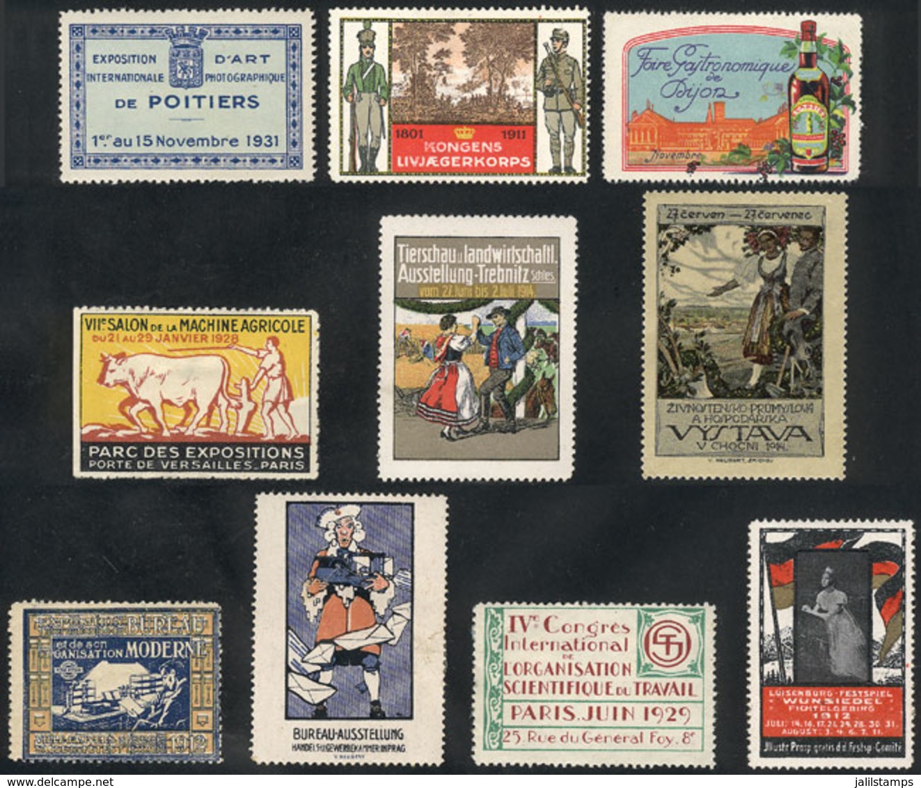 WORLDWIDE: 10 Old Cinderellas Of Various Topics, Excellent And Colorful Designs, VERY THEMATIC, General Quality Is Fine  - Vignetten (Erinnophilie)