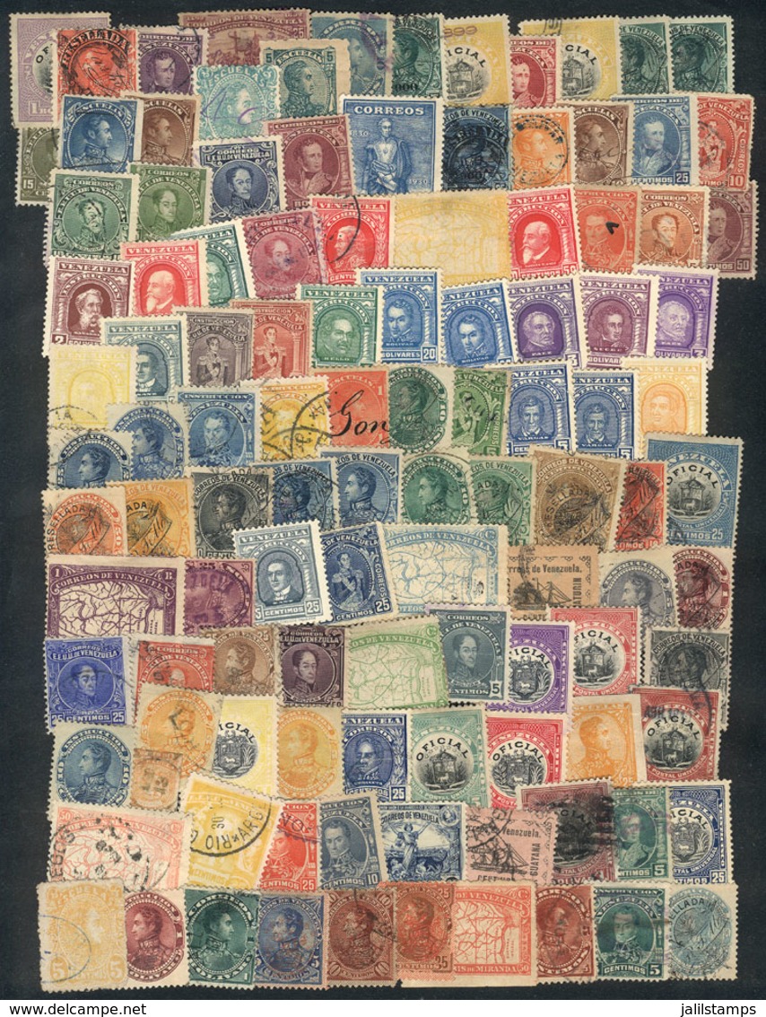 VENEZUELA: Lot Of Old Stamps, A Careful Review Will Surely Reveal Varieties, Interesting Shades, Good Cancels Etc. Yvert - Venezuela