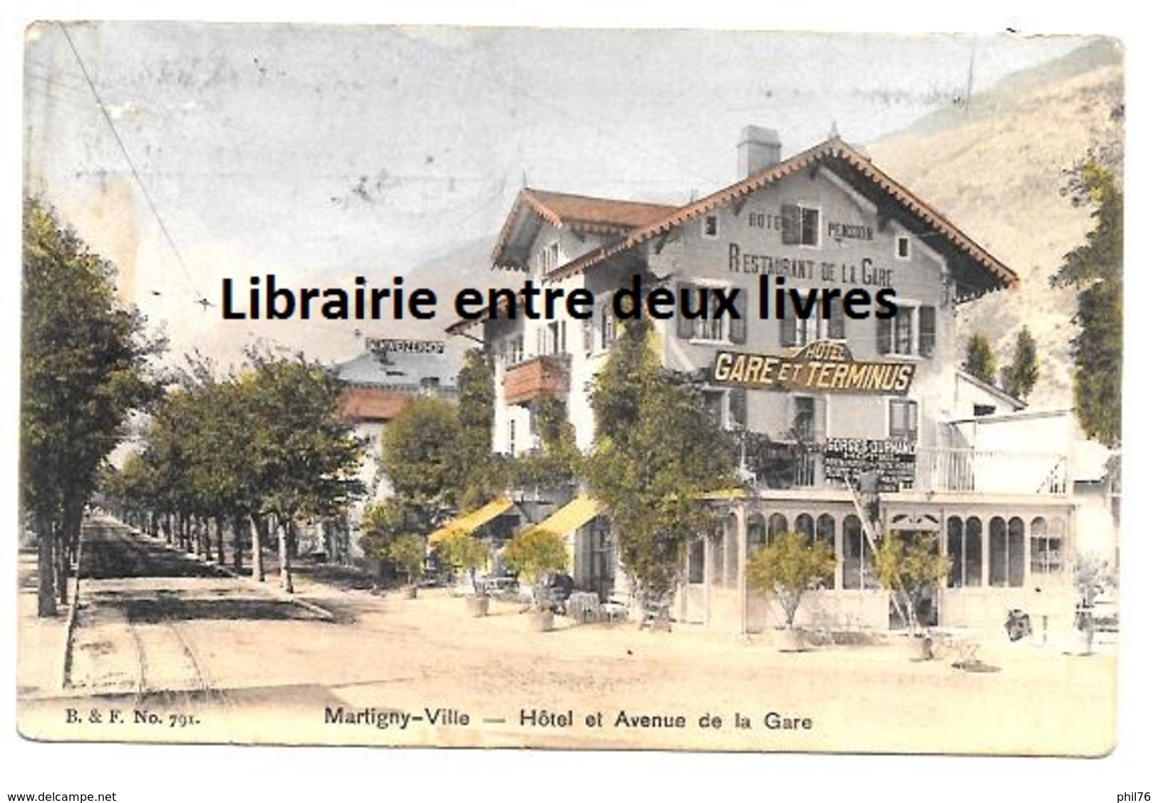 CPA SUISSE Martigny Ville Hôtel Et Avenue De La Gare 1909 - Martigny