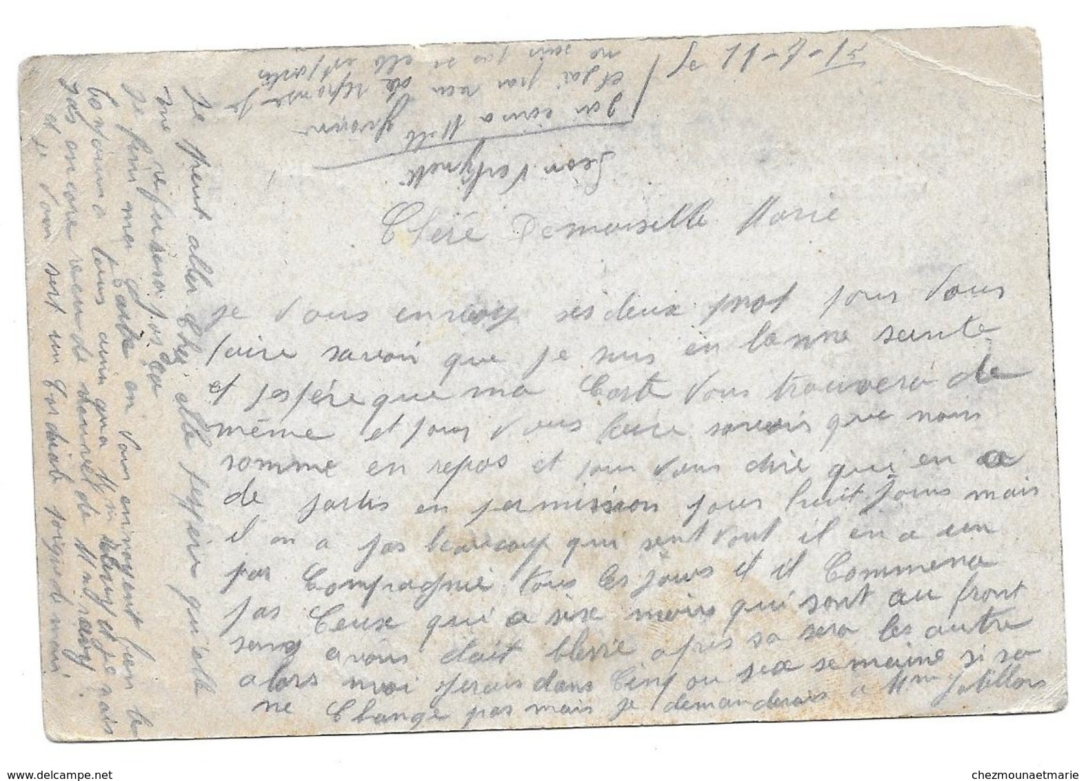 WWI LEON VERLYNDT 43 RI TRESOR ET POSTES 143 POUR HOPITAL HOTEL VICHY - CPA CORRESPONDANCE MILITAIRE - Guerre 1914-18