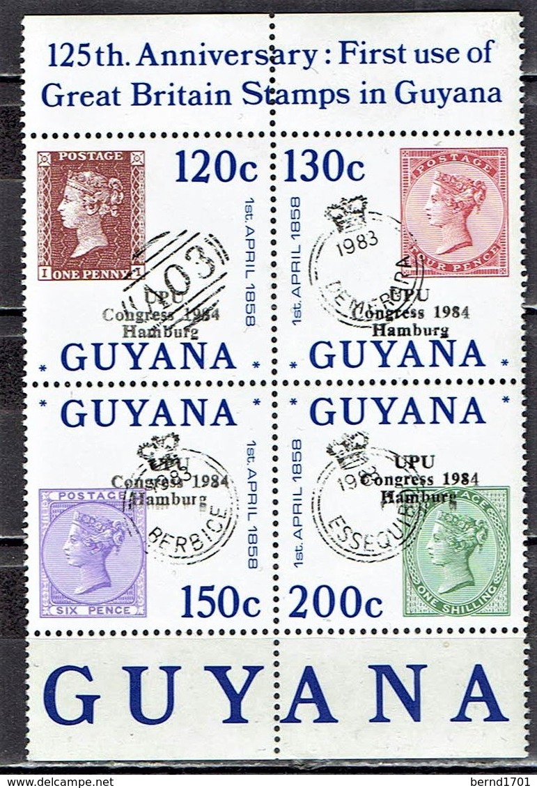 Guyana - Mi-Nr 1136/1139 Zdr Postfrisch / MNH ** (v735) - Briefmarken Auf Briefmarken