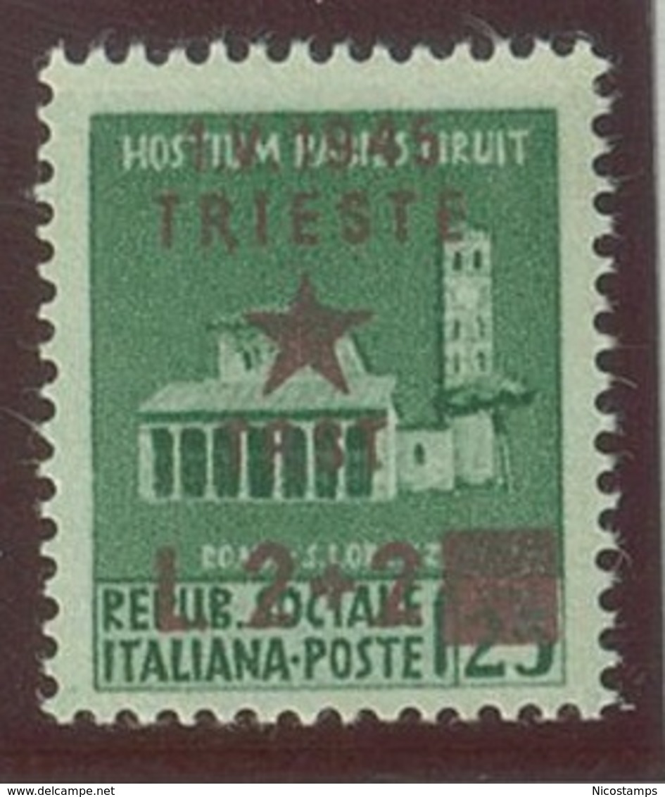 ITALIA - OCC. JUGOSLAVA DI TRIESTE SASS. 7c NUOVO - Yugoslavian Occ.: Trieste