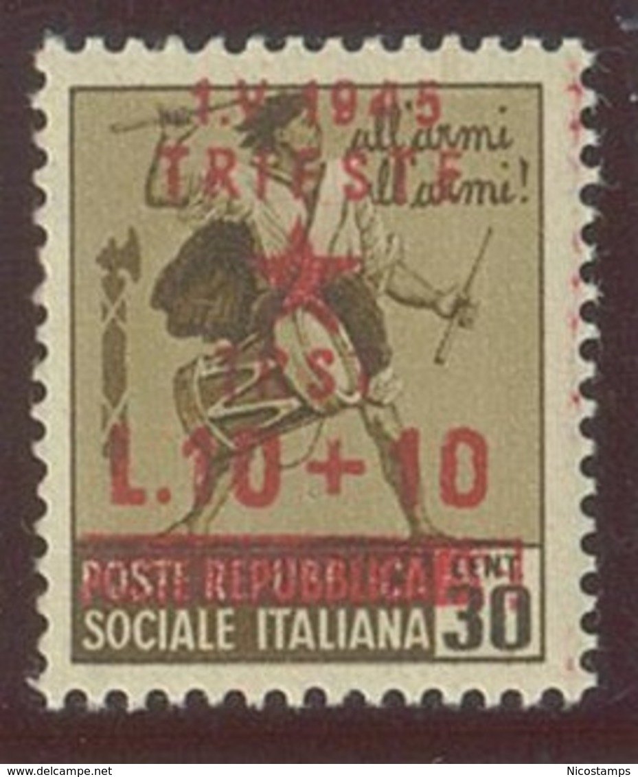 ITALIA - OCC. JUGOSLAVA DI TRIESTE SASS. 10c NUOVO - Yugoslavian Occ.: Trieste