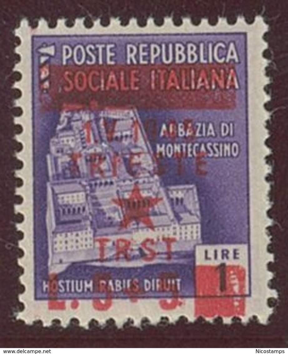 ITALIA - OCC. JUGOSLAVA DI TRIESTE SASS. 9e NUOVO - Joegoslavische Bez.: Trieste