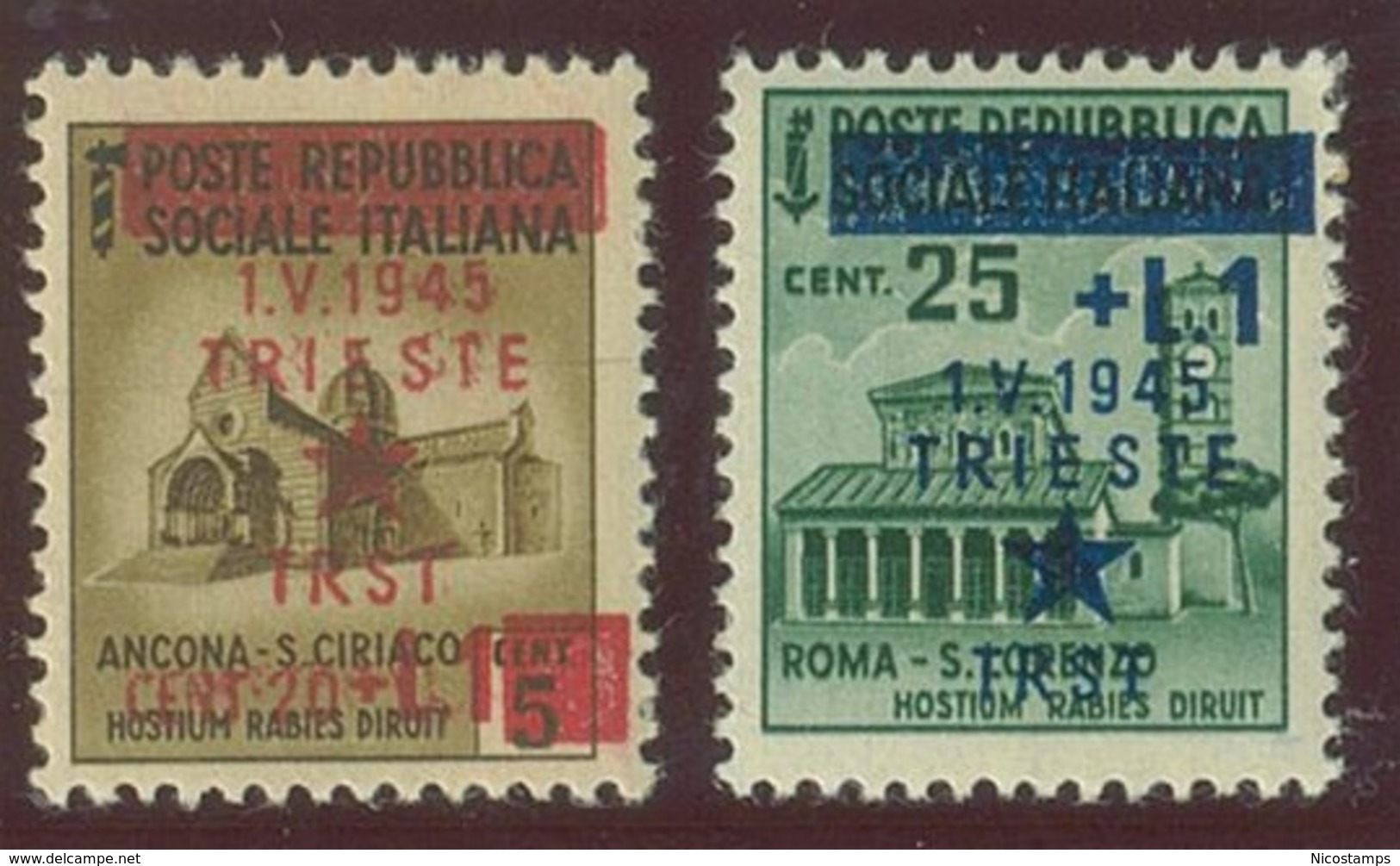 ITALIA - OCC. JUGOSLAVA DI TRIESTE SASS. 1h+2h NUOVI - Yugoslavian Occ.: Trieste