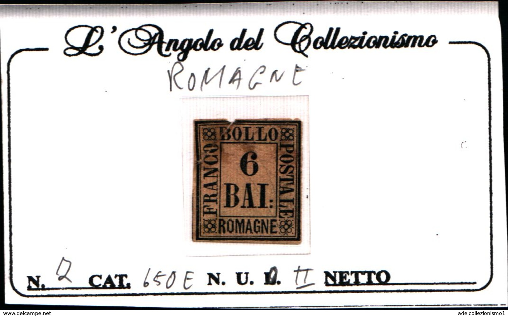 91295) ITALIA-Romagne-6 Bai-Cifra - 1 Settembre 1859-un Pezzo-senza Gomma - Romagna