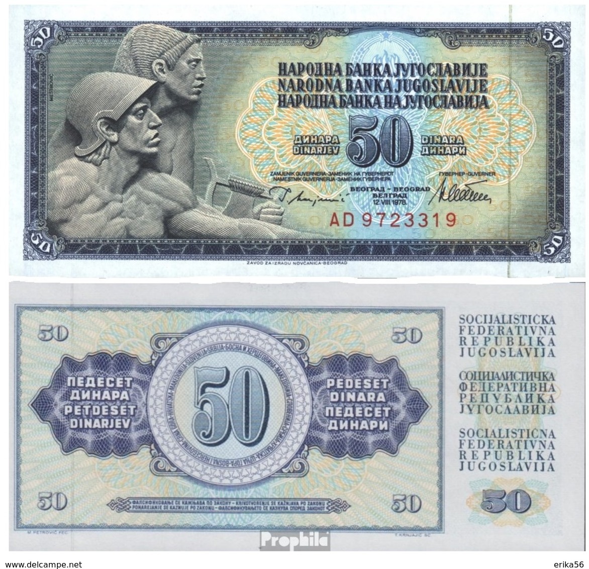 Billet Yugoslavie 50 Dinar - Yougoslavie