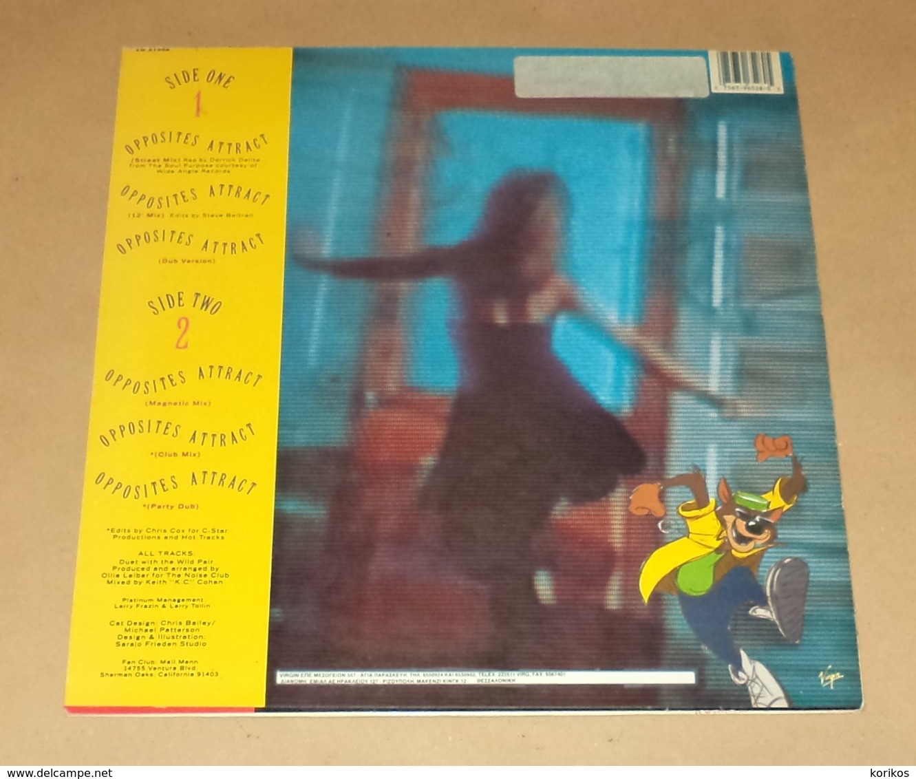 PAULA ABDUL - OPPOSITES ATTRACT – VIRGIN RECORDS – VG 2159Z - VINYL 1989 – GREEK EDITION - Rap & Hip Hop