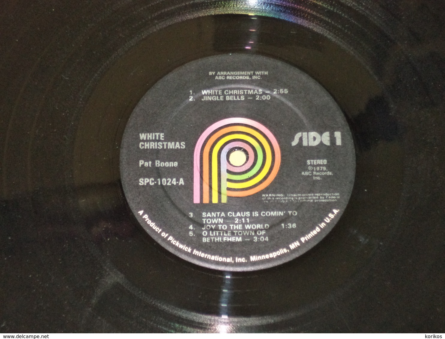 PAT BOONE - WHITE CHRISTMAS – PICKWICK RECORDS – VINYL 1979 – SPC-1024