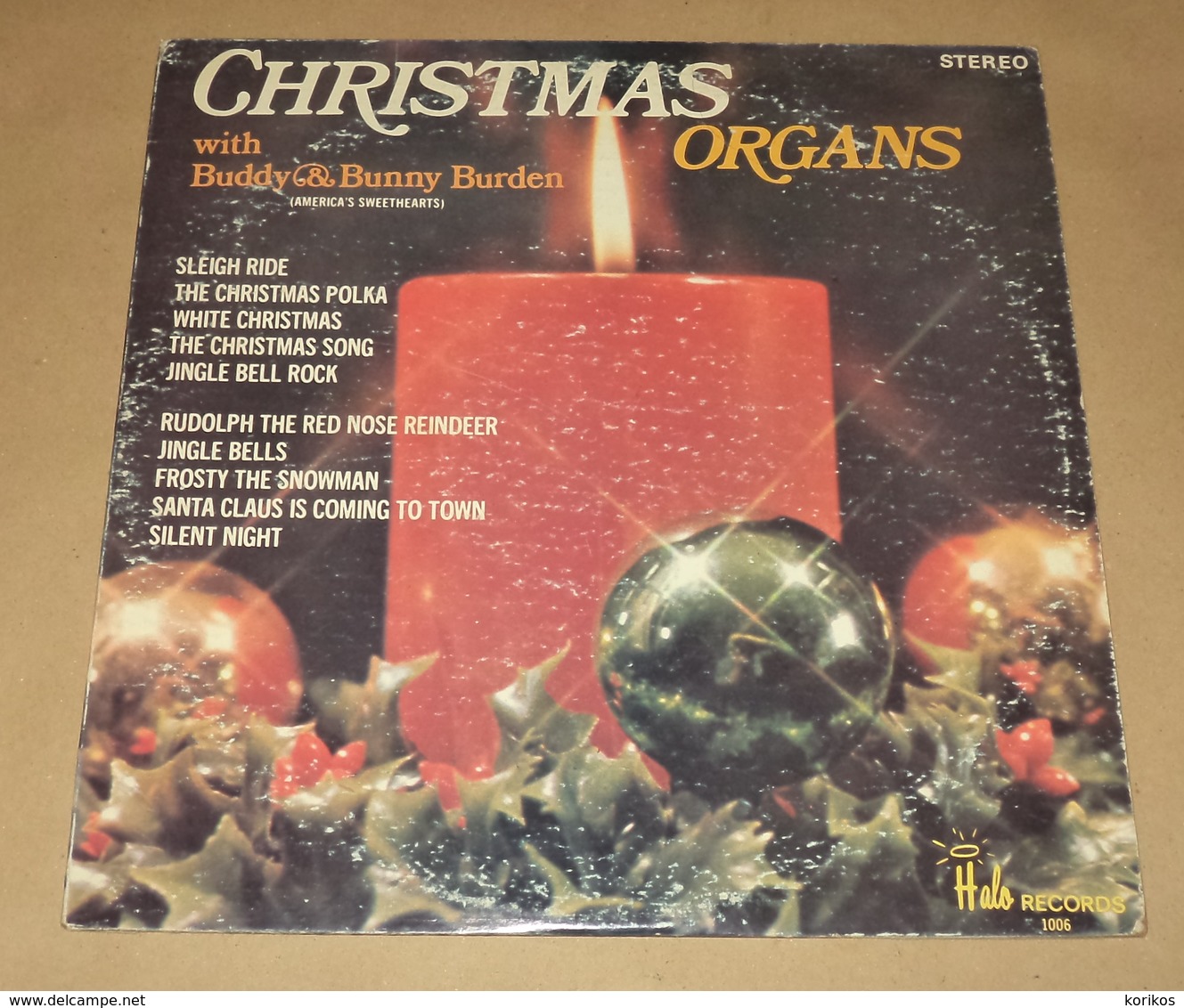 CHRISTMAS ORGANS WITH BUDDY AND BUNNY BURDEN – HALO RECORDS – VINYL 1970s – C1010 - Christmas Carols