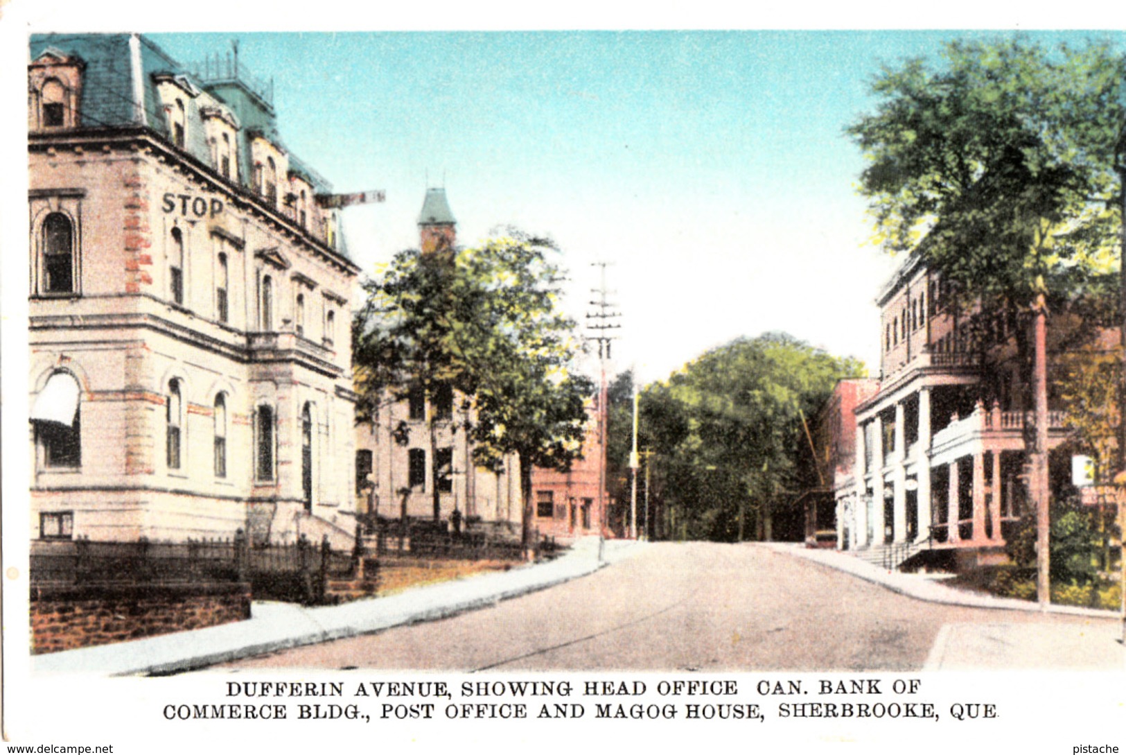 Sherbrooke Québec - Rue Commerce Dufferin Street - Magog Hotel - Post Office And Bank - Unused - 2 Scans - Sherbrooke