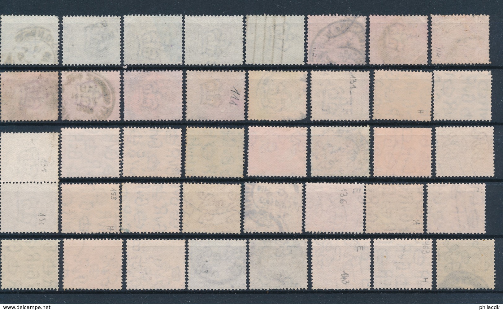 GRANDE-BRETAGNE - COLLECTION DE 174 TIMBRES OBLITERES POUR ETUDE DES OBLITERATIONS ET DES TEINTES