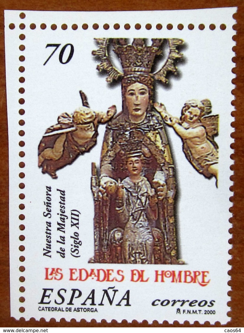 2000 SPAGNA Religione Sculture  Nostra Signora Di Maestà, Cattedrale Di Astorga - 70Pta Nuovo - Unused Stamps