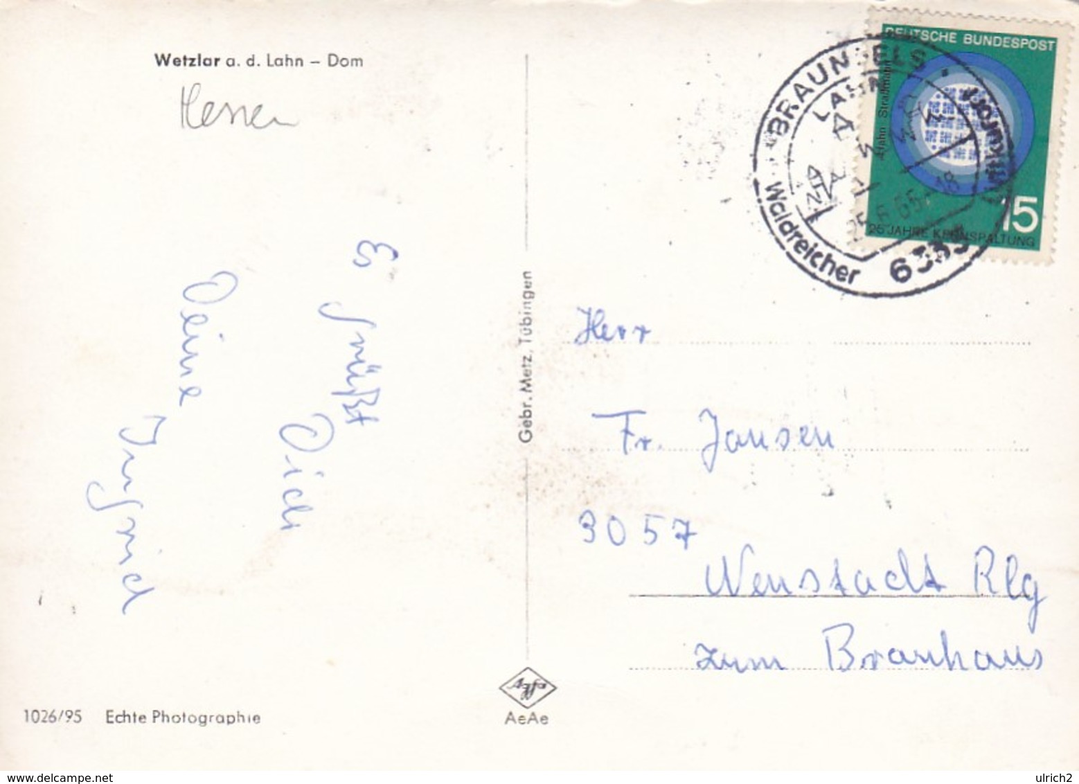 AK Wetzlar A.d. Lahn - Dom - 1965 (48729) - Wetzlar