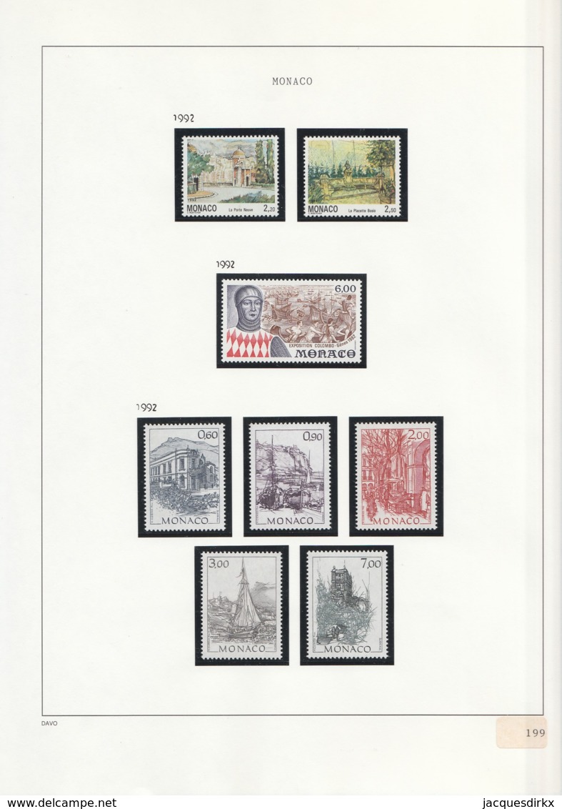 Monaco  .    Yvert    .   Page Avec Timbres     .     **   .   Neuf SANS  Charniere   .   /  .   MNH - Nuovi