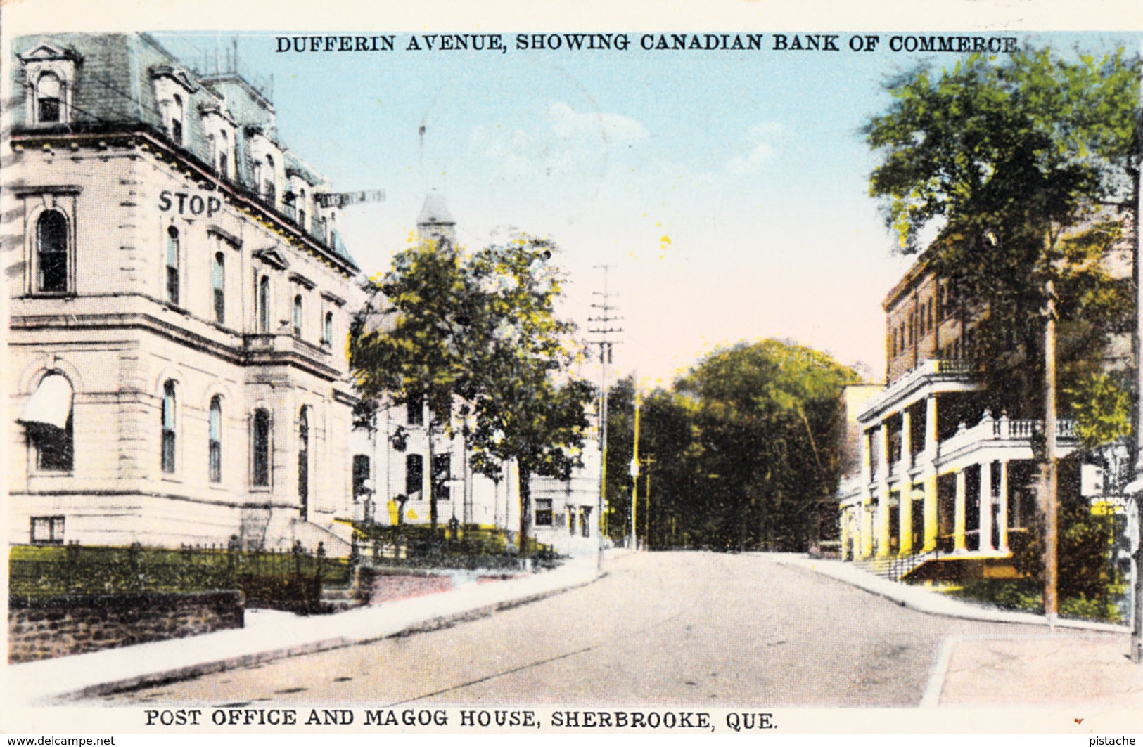 Sherbrooke Québec - Rue Commerce Dufferin Street - Magog Hotel - Post Office And Bank - Written 1929 - 2 Scans - Sherbrooke