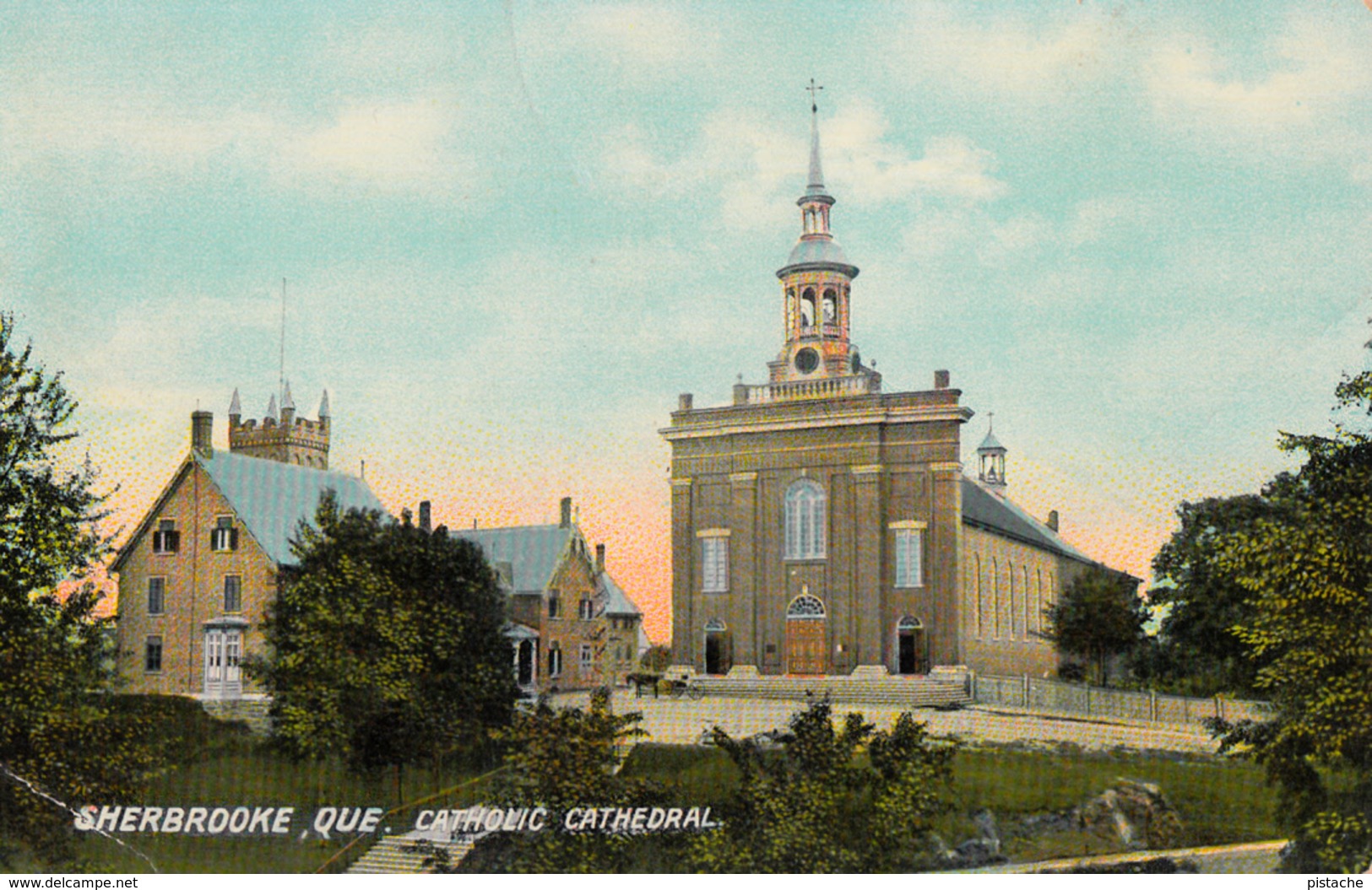 Sherbrooke Québec - Catholic Cathedral - Cathédrale Catholique - Written 1914 - 2 Scans - Sherbrooke