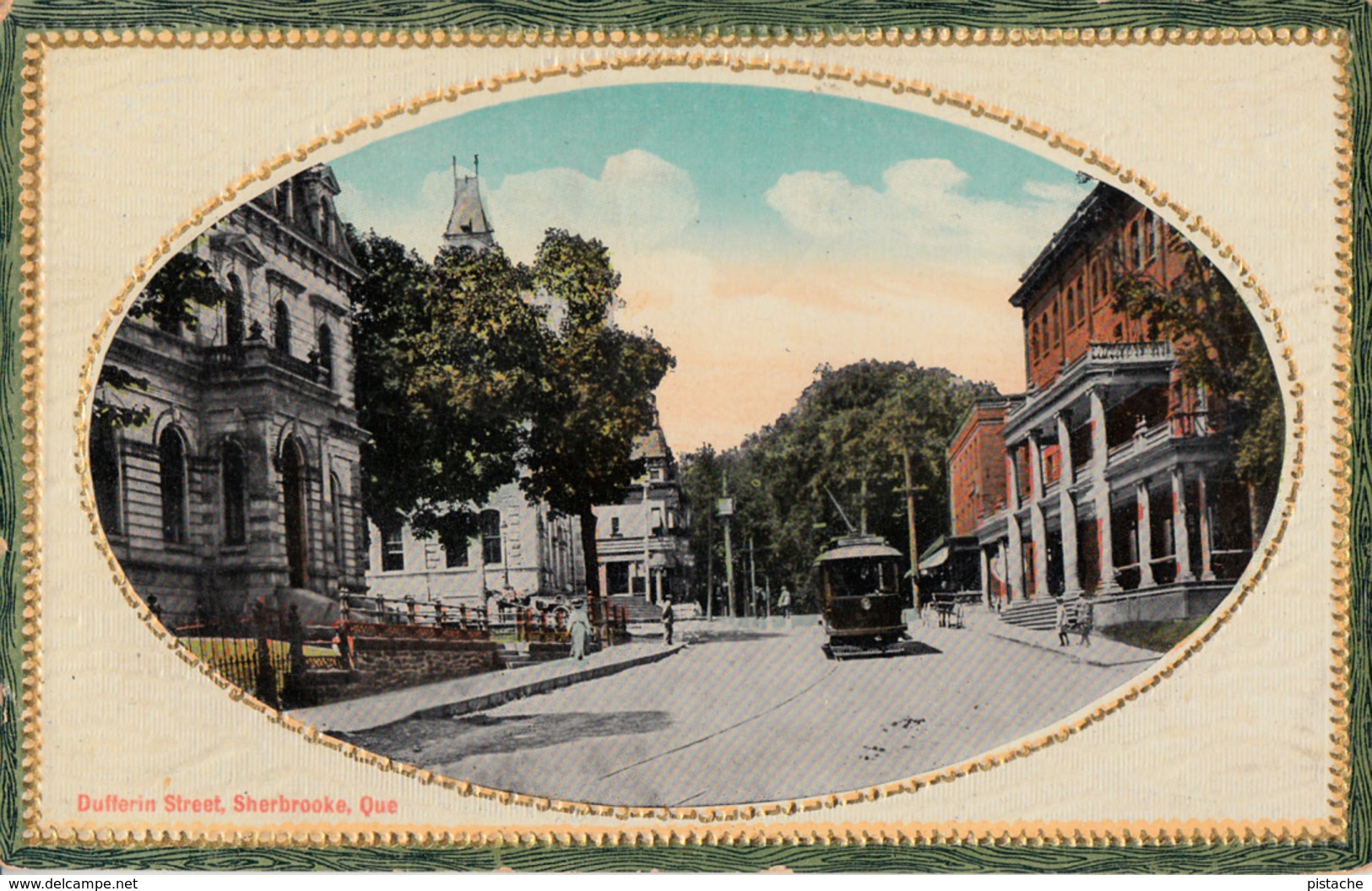 Sherbrooke Quebec - Embossed Card - Rue Dufferin Street - Tramway - Written 1913 - Stamp And Postmark - 2 Scans - Sherbrooke