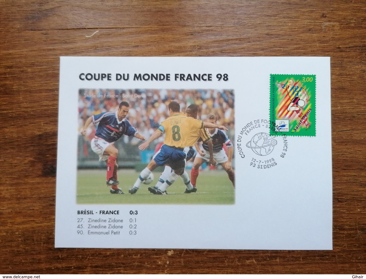 Coupe Du Monde France 98, Brésil-France, YT 3131, Cachet 12-7-1998 St-Denis - Cachets Commémoratifs