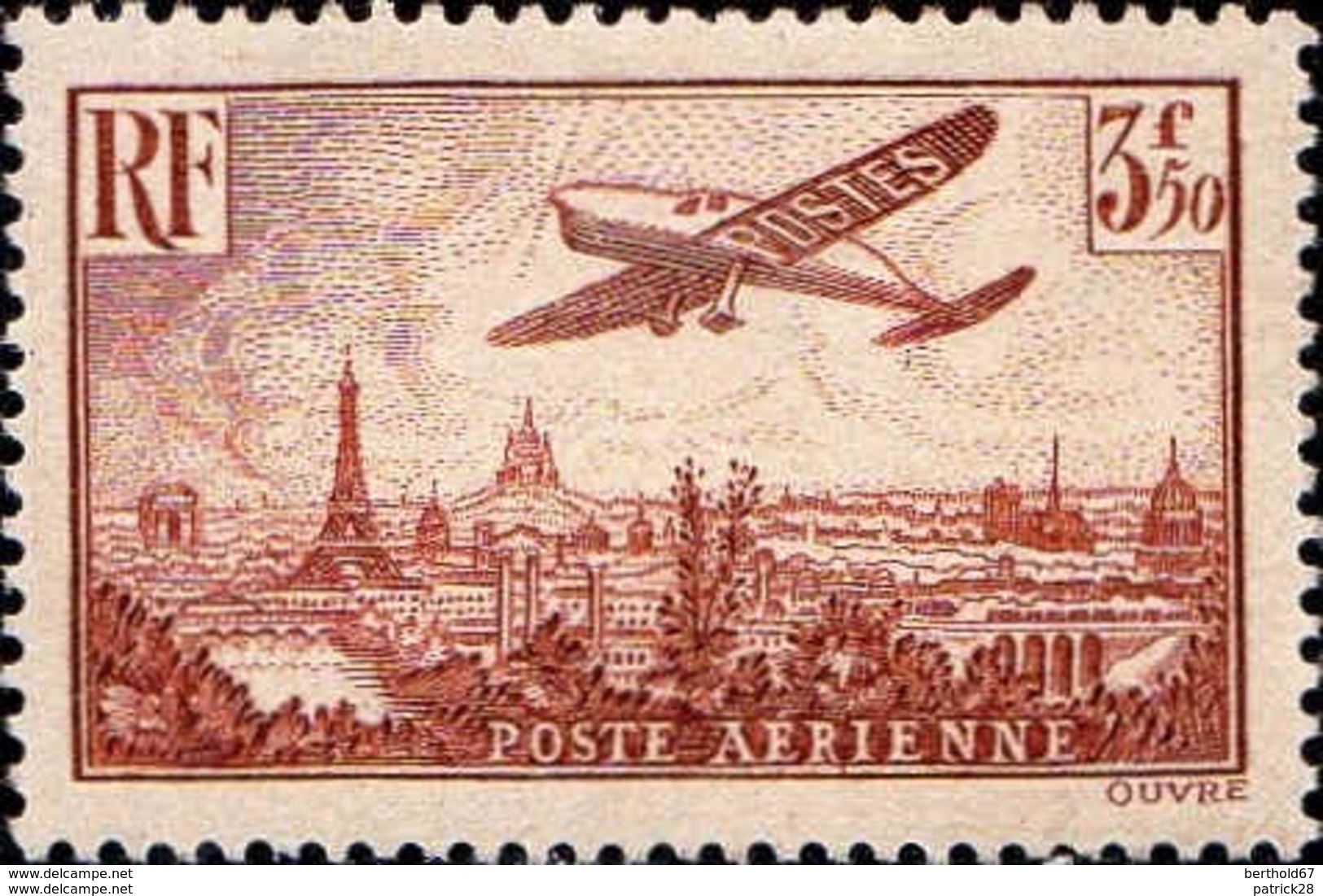 Timbre De France Poste Aérienne N°13 Survol De Paris Neuf** - 1927-1959 Neufs