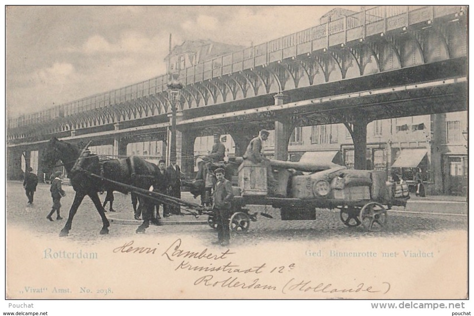 Q31- ROTTERDAM -  GED. BINNENROTTE MET VIADUCT  -  (TRES ANIMÉE - ATTELAGE CHEVAL - OBLITERATION DE 1902 - 2 SCANS) - Rotterdam