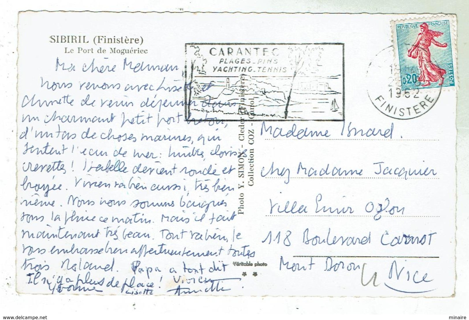 SIBIRIL Près De Cleder, Le Port De Mogueriec -circulée 1962 - Bon état- Format 9x14 - Autres & Non Classés