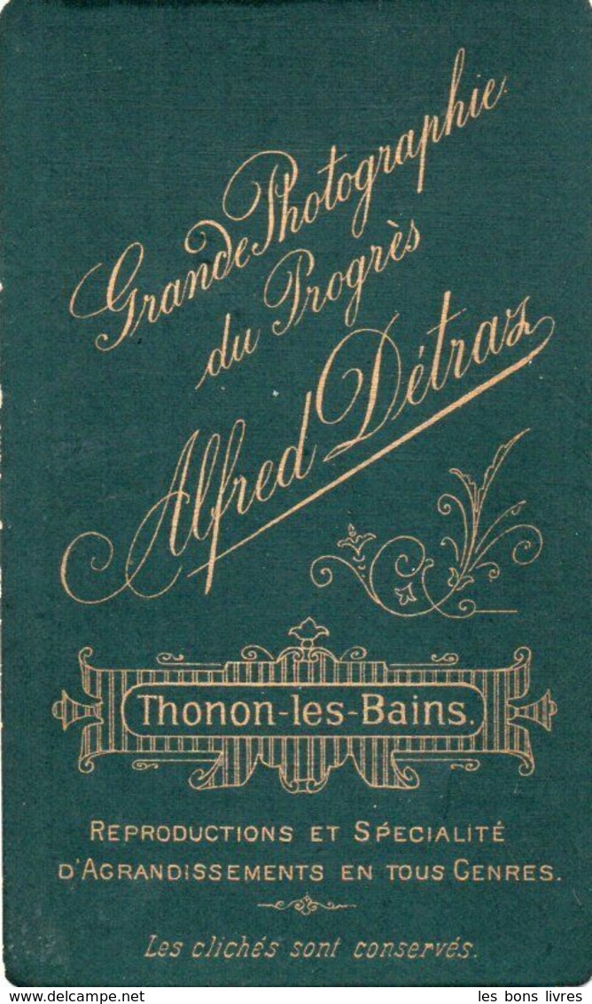 Photo CDV Fillette Avec Sa Poupée. Photo A. Détrax. Thonon Les Bains 1880 - Anciennes (Av. 1900)