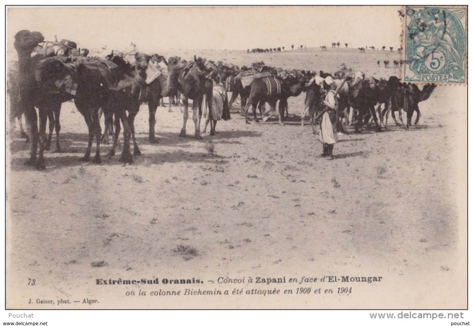 B3- ALGERIE - EXTREME SUD ORANAIS - CONVOI A ZAPANI EN FACE D ' EL MOUNGAR - Scenes