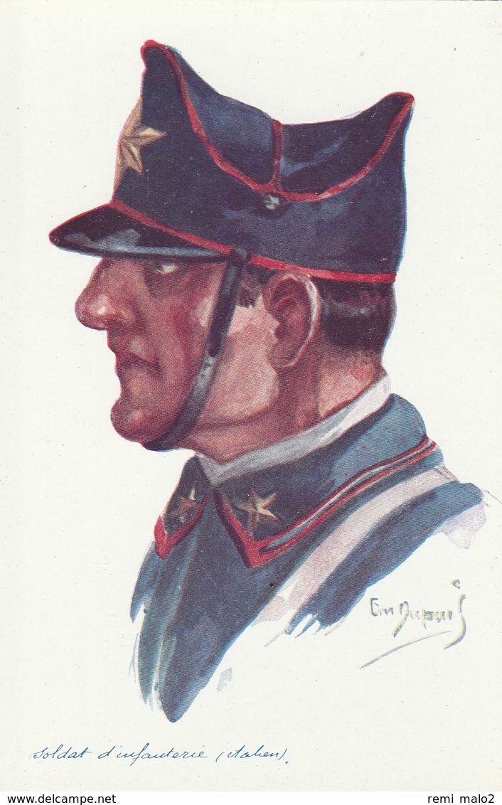 CARTE POSTALE   Illustrateur Emile Dupuis  Soldat D'infanterie (IItalien) - Dupuis, Emile