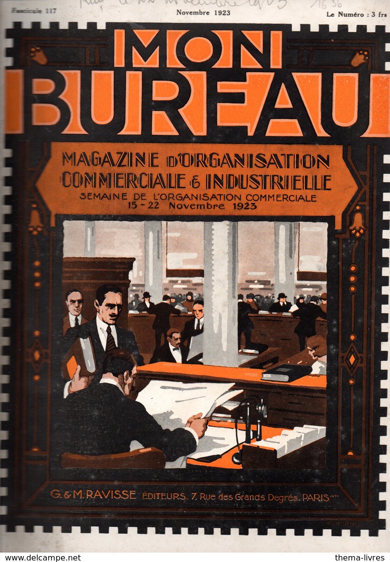 Revue  "MON BUREAU" N°117 Novembre 1923 Avec Belle Couverture  En Couleurs Art Déco (CAT 1636) - 1900 - 1949