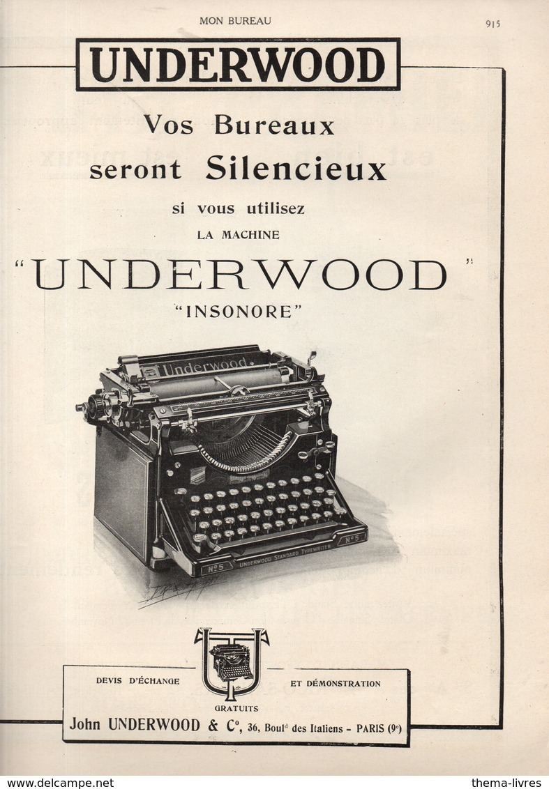 Revue  "MON BUREAU" N°117 Novembre 1923 Avec Belle Couverture  En Couleurs Art Déco (CAT 1636) - 1900 - 1949