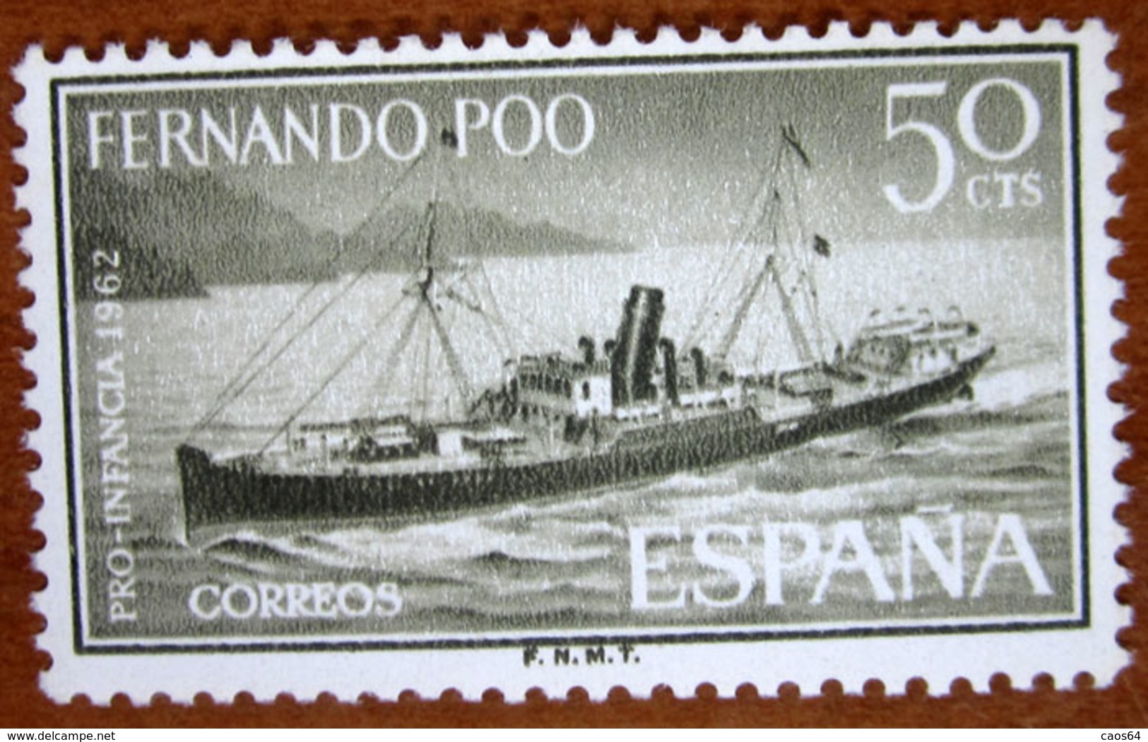 1962 FERNANDO POO Navi Pro Infanzia Pro Children-ships - 50 Cts  Nuovo - Fernando Po