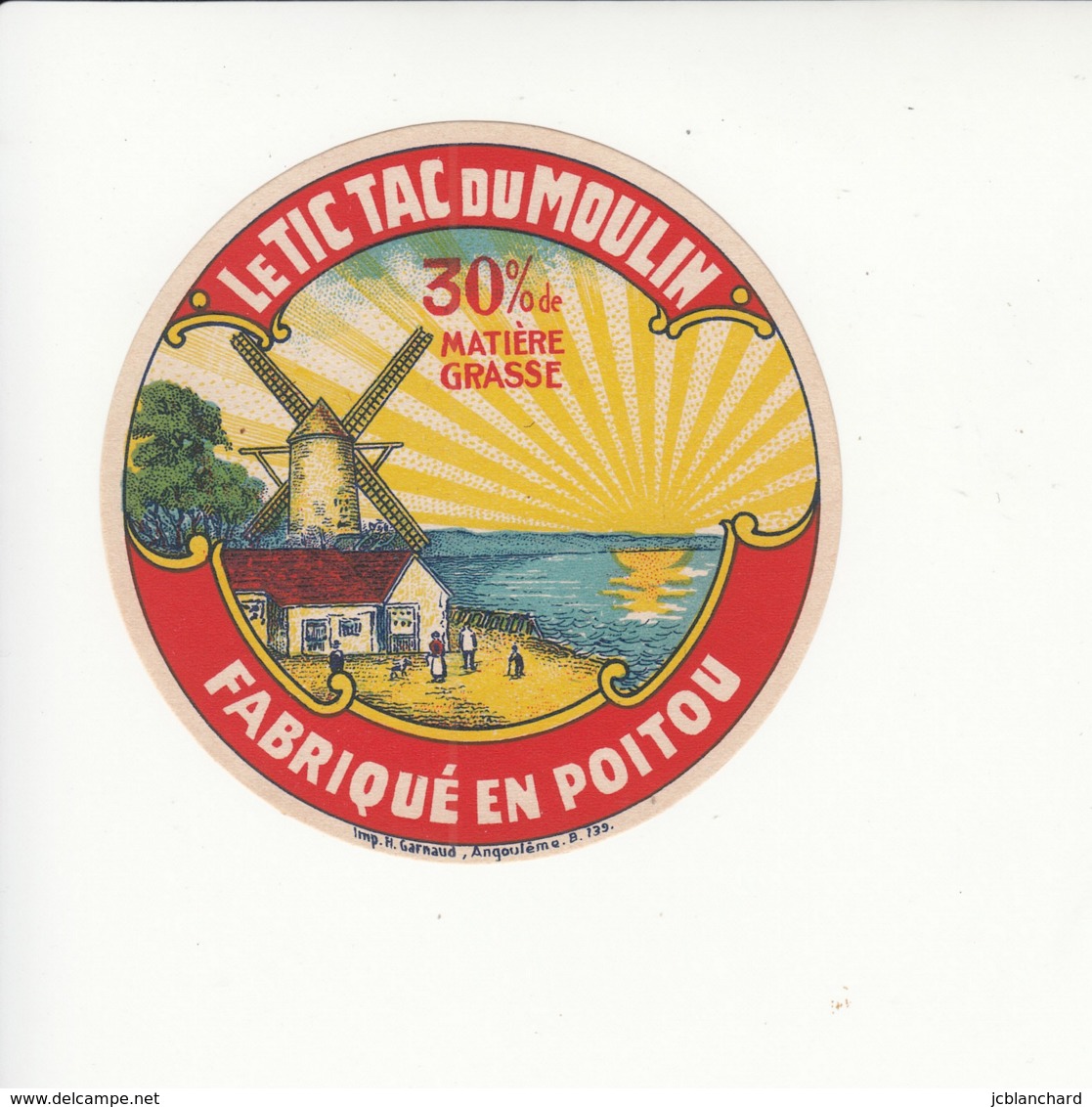 Etiquette De Petit Fromage - Le Tic Tac Du Moulin - Poitou. - Fromage