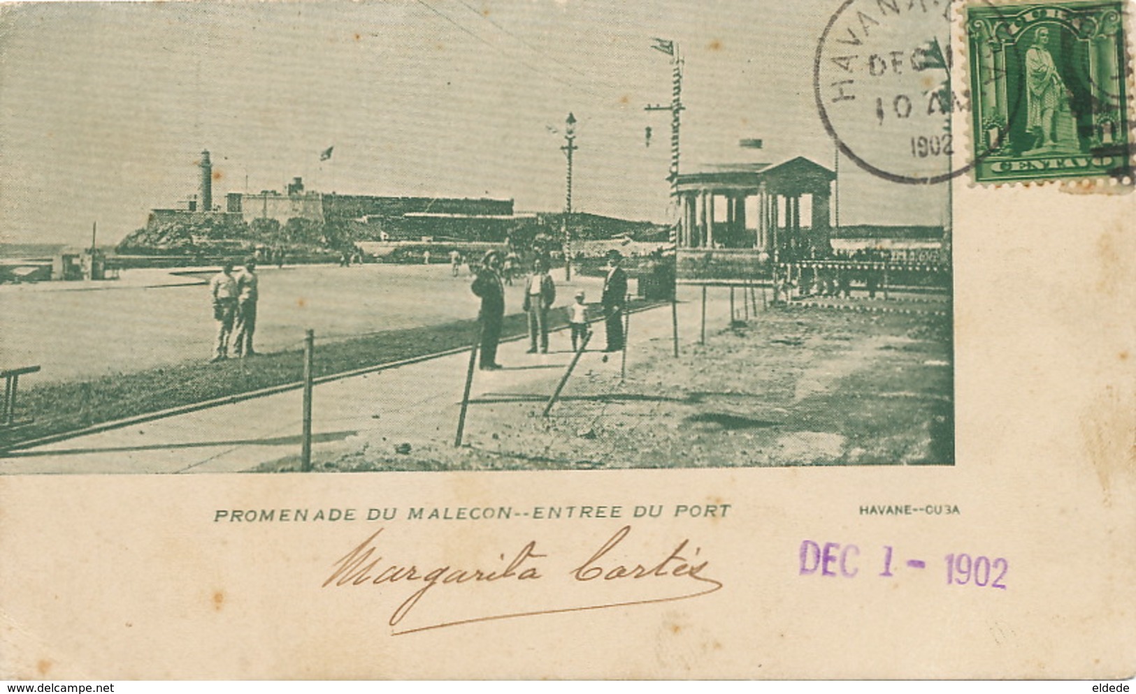 Habana Pioneer Card Undivided Back  Promenade Du Malecon  1902 To Banque Heuret Fecamp . France - Cuba