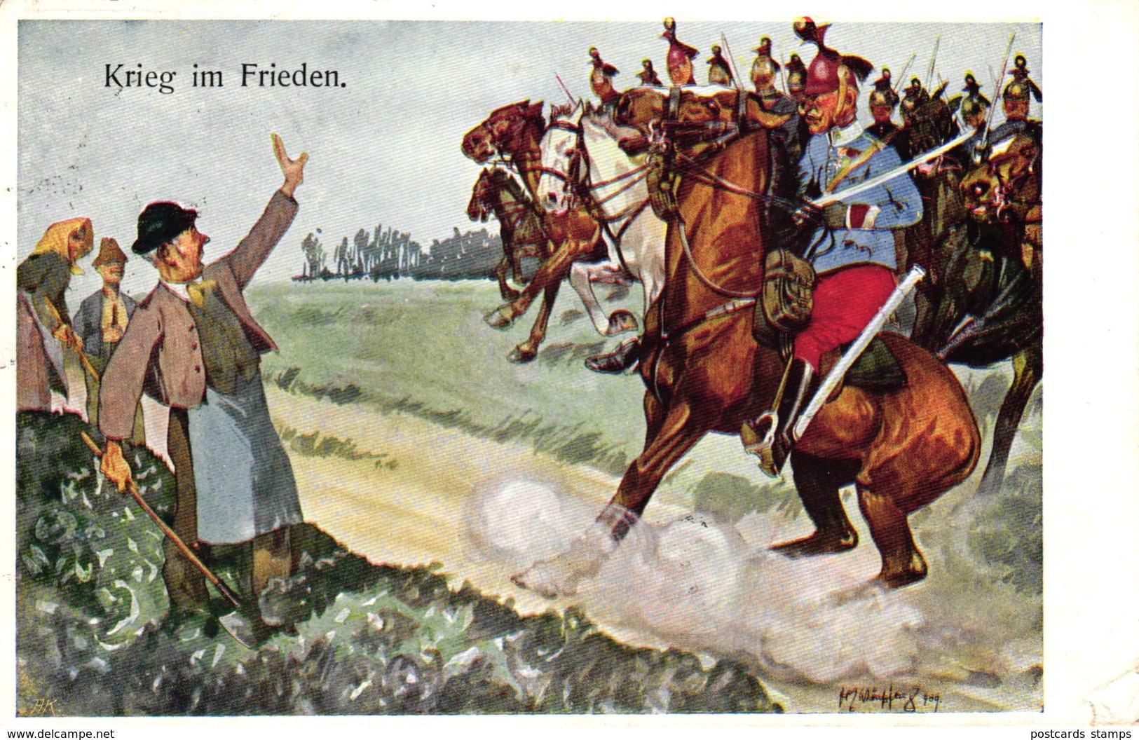 Militär, Soldaten "Krieg Im Frieden", Sign. Schönpflug - Schönpflug, Fritz