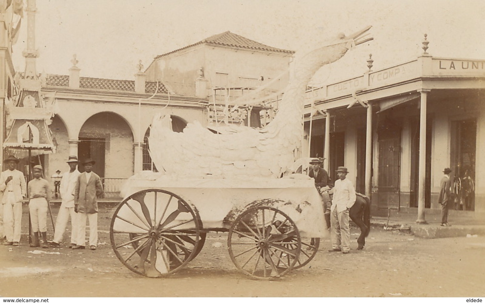 Real Photo  Dia De Fiesta. Cart With Duck Made Of Paper . - Cuba