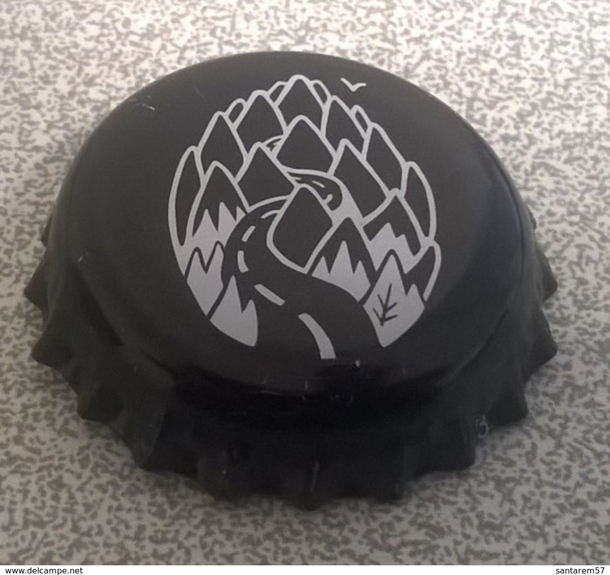 Capsule Bière Beer Crown Cap Noire Houblon Route Oiseau - Bière