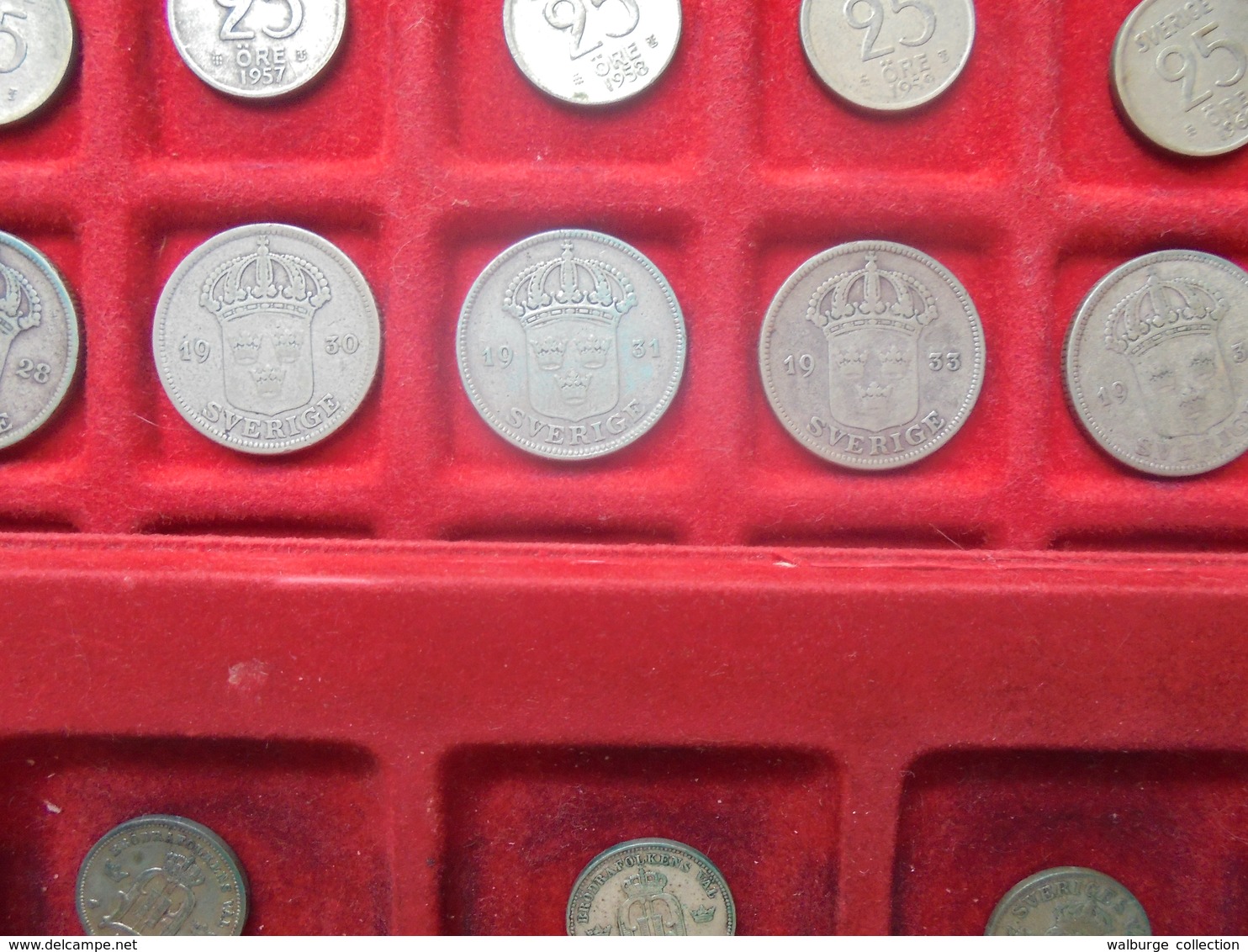 78 MONNAIES ARGENT(172 GRAMMES)-COLLECTION SUEDE ENTRE 1892 et 1962 TOUTES DATES DIFFERENTES !!!